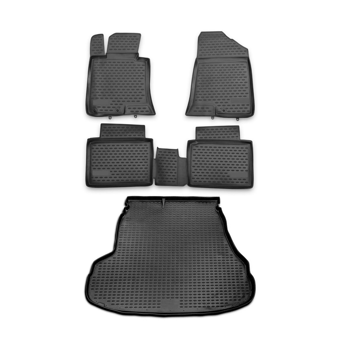 Kia Optima 3D Floor-Trunk Mats - Omac - Black - '11-'15 Kia Optima 3D Floor-Trunk Mats - Omac - Black - '11-'15